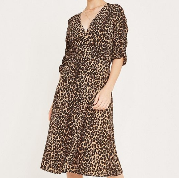 faithfull leopard wrap dress
